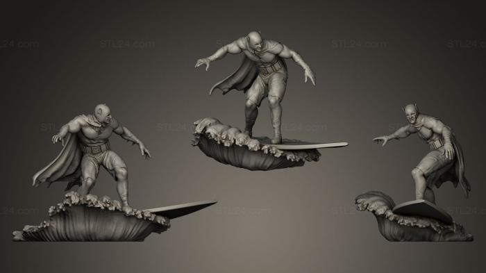 Статуэтки герои, монстры и демоны (Серфинг Бэтмена, STKM_0357) 3D модель для ЧПУ станка